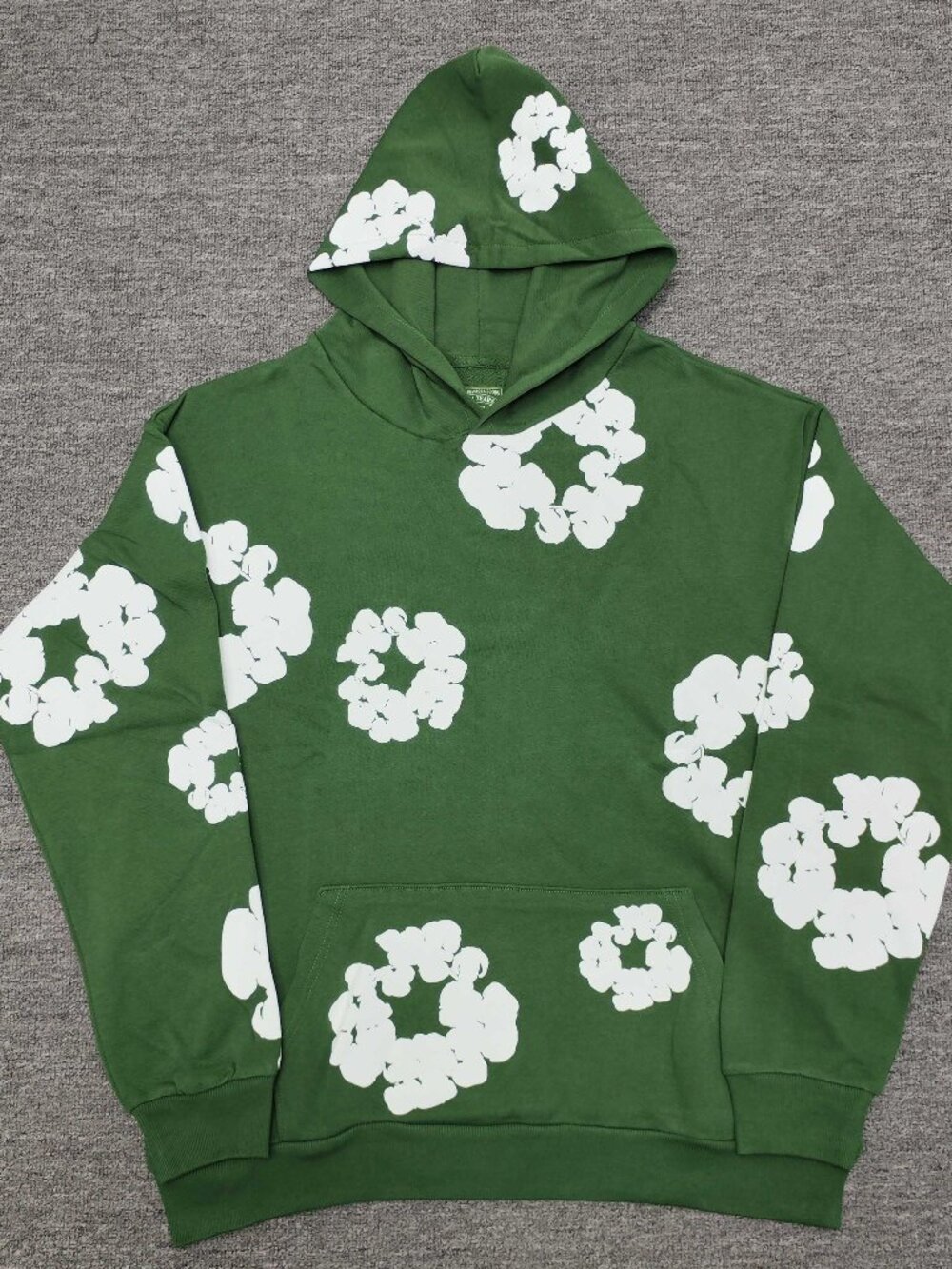 🌸 Denim Tears Cotton Wreath Print Green Hoodie